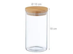relaxdays Vorratsgläser 1 l, Transparent/Hellbeige/Hellbraun