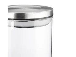 relaxdays Vorratsgläser 1.3 l, Transparent/Silber