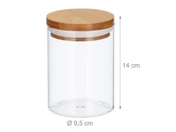 relaxdays Vorratsgläser 0.6 l, Transparent/Hellbraun