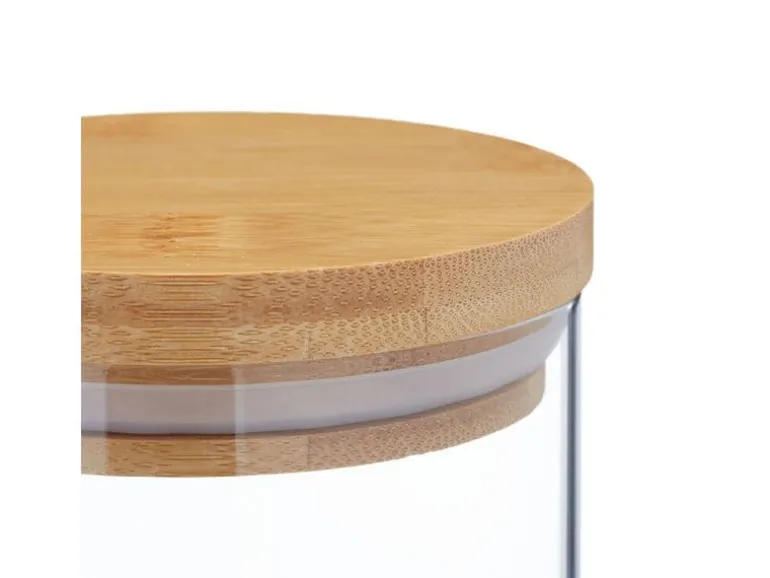 relaxdays Vorratsgläser 1 l, Transparent/Beige/Hellbraun