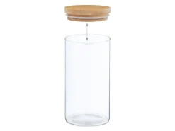 relaxdays Vorratsgläser 1 l, Transparent/Beige/Hellbraun