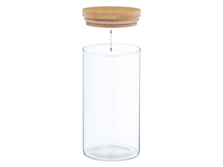 relaxdays Vorratsgläser 1 l, Transparent/Beige/Hellbraun