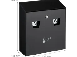 relaxdays Wandascher für aussen Schwarz/Silber