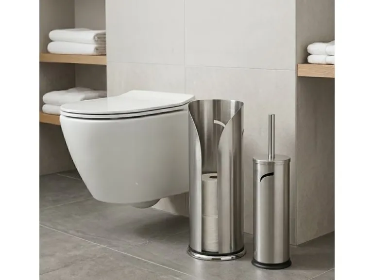 relaxdays WC-Set Silber