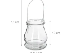relaxdays Windlicht 10 cm, Glas, 12 Stück