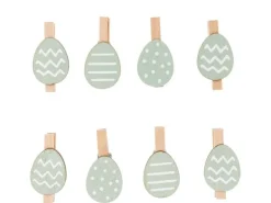 Rico Design Dekoklammer Osterei 8 Stück, Mint
