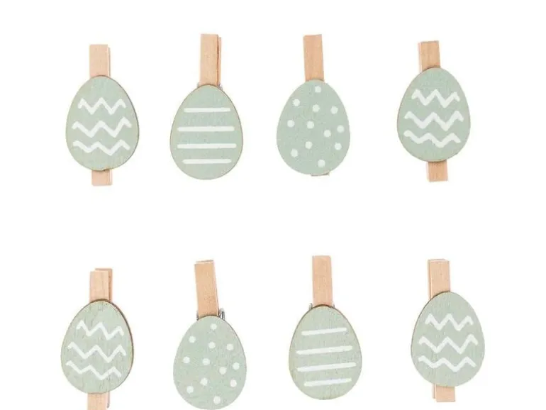 Rico Design Dekoklammer Osterei 8 Stück, Mint