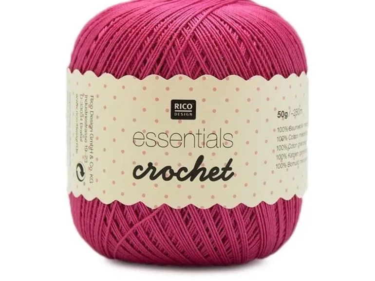 Rico Design Häkel- und Strickgarn Essentials Crochet 50 g, Pink