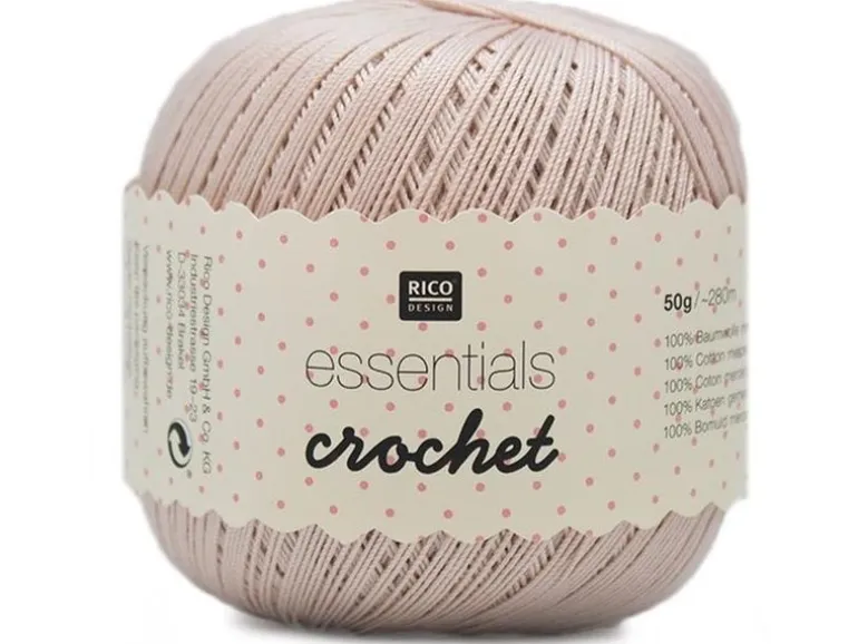 Rico Design Häkel- und Strickgarn Essentials Crochet 50 g, Hellrosa