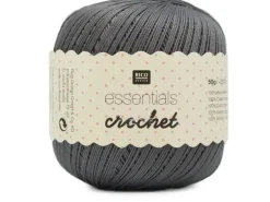 Rico Design Häkel- und Strickgarn Essentials Crochet 50 g, Grau