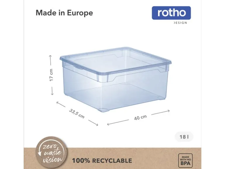 Rotho Aufbewahrungsbox Clearbox 18 l, 4 Stück