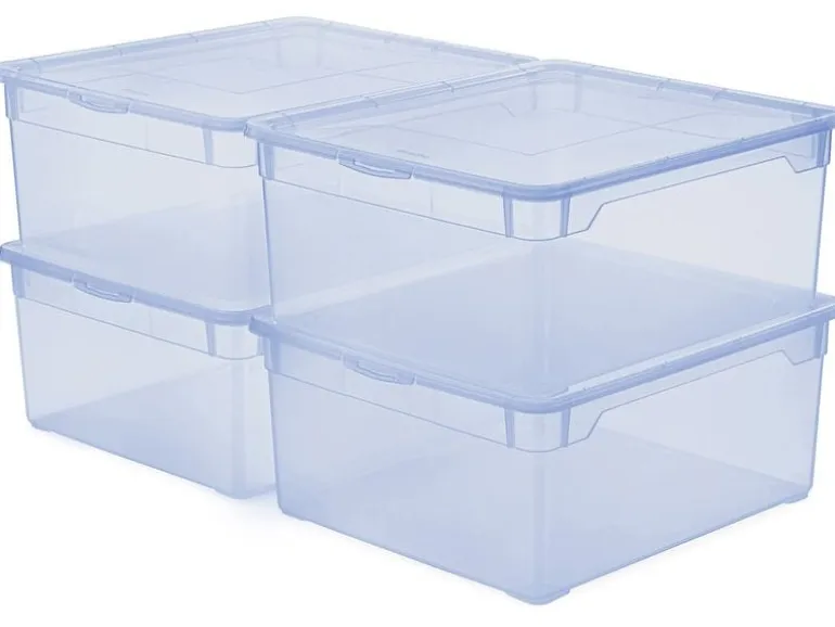 Rotho Aufbewahrungsbox Clearbox 18 l, 4 Stück
