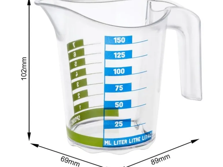 Rotho Messbecher Domino Dekor 1.5 dl, Transparent