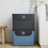 Rotho Recyclingbehälter ALBULA 2 tlg. 110 l, Blau/Anthrazit