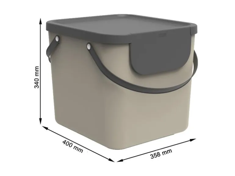 Rotho Recyclingbehälter Albula 40 l, Cappuccino