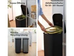 Rotho Treteimer Treteimer 35 l Orbe 55 l, Schwarz