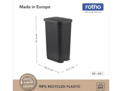 Rotho Treteimer Treteimer 35 l Orbe 55 l, Schwarz