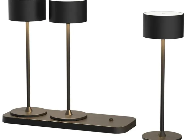 Schönenberger Akku-Tischleuchte Tavolo 3er Set, Schwarz