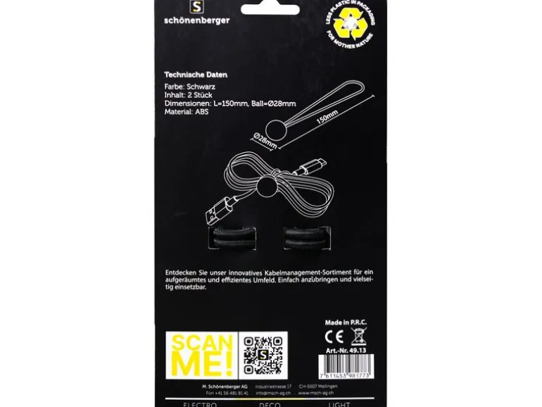 Schönenberger CableTie L Kabelhalterungen, 150 mm Schwarz