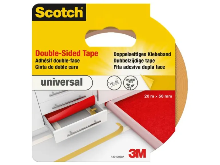 Scotch Doppelseitiges Klebeband Universal 50 mm x 20 m, Braun