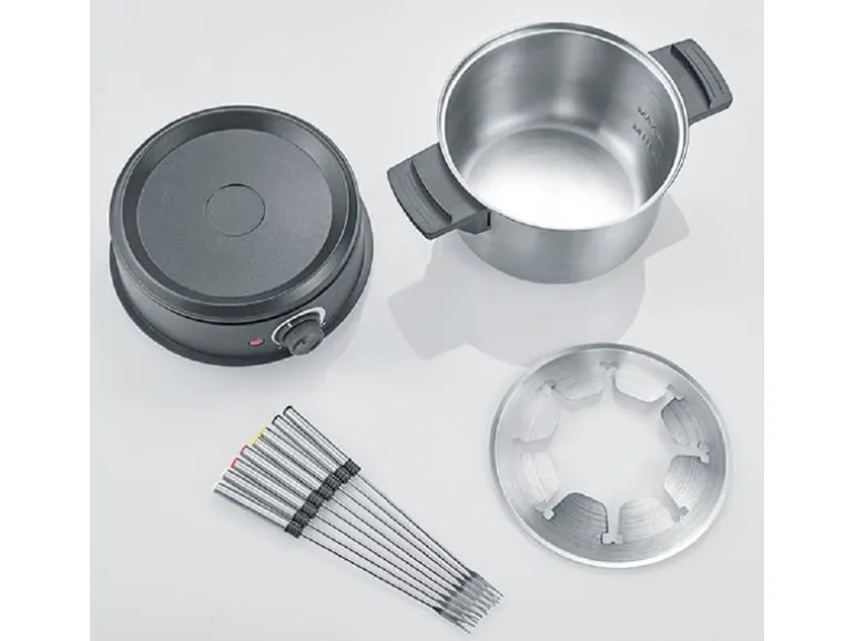 Severin Fondue-Set All-in-One 11 Teile, Schwarz/Silber