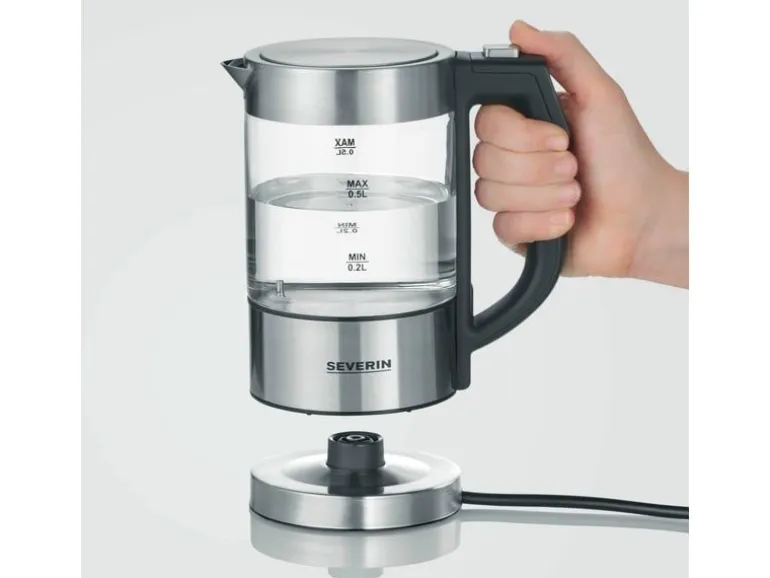 Severin Wasserkocher WK 3458 0.5 l, Schwarz/Silber
