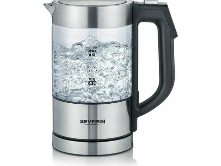 Severin Wasserkocher WK 3458 0.5 l, Schwarz/Silber