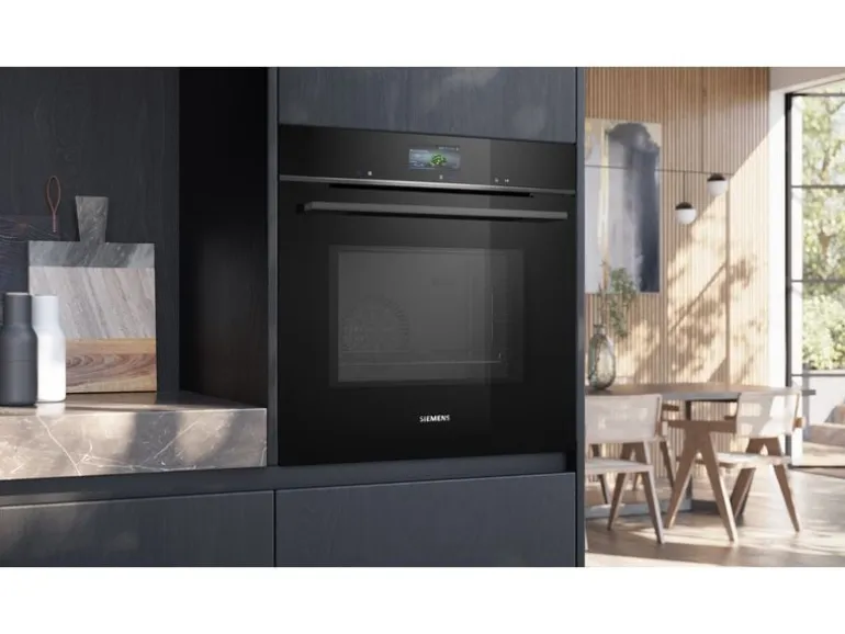 Siemens Einbaubackofen mit Mikrowelle iQ700 HM736G1B1C Schwarz
