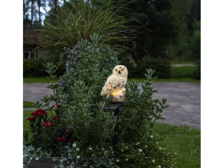 Star Trading Gartenlicht Solardekoration Owl, Beige