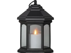Star Trading Laterne Linta Outdoor, Schwarz, 26 cm, Timerfunktion