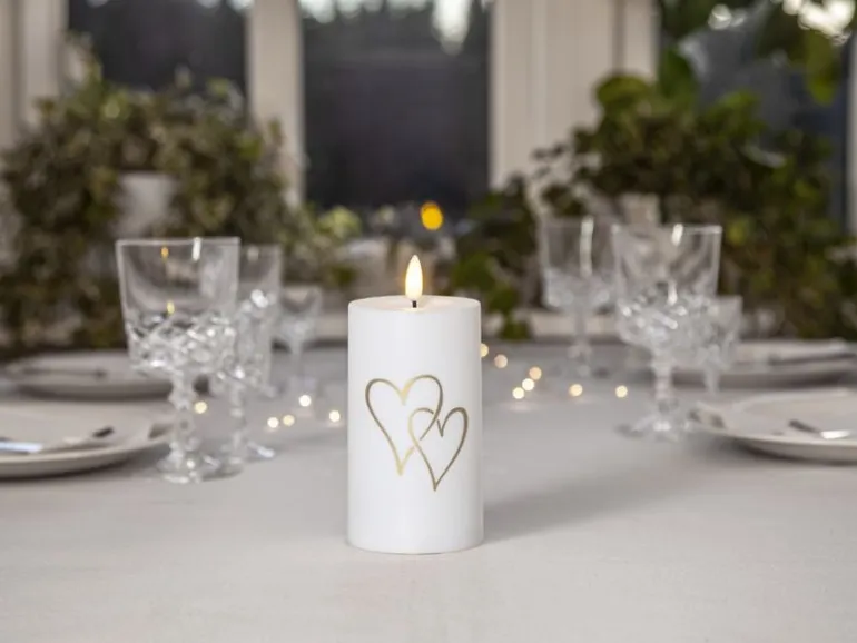 Star Trading LED Grabkerze Kerze Heart Warmweiss, 1 LED