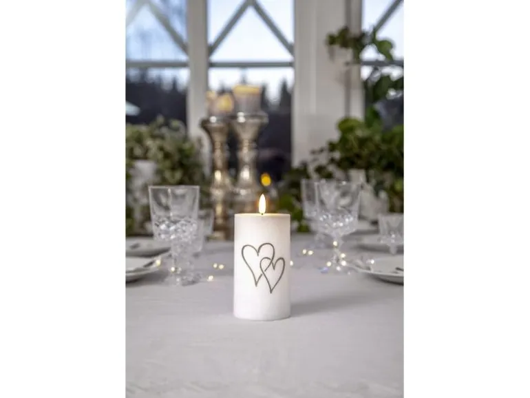 Star Trading LED Grabkerze Kerze Heart Warmweiss, 1 LED