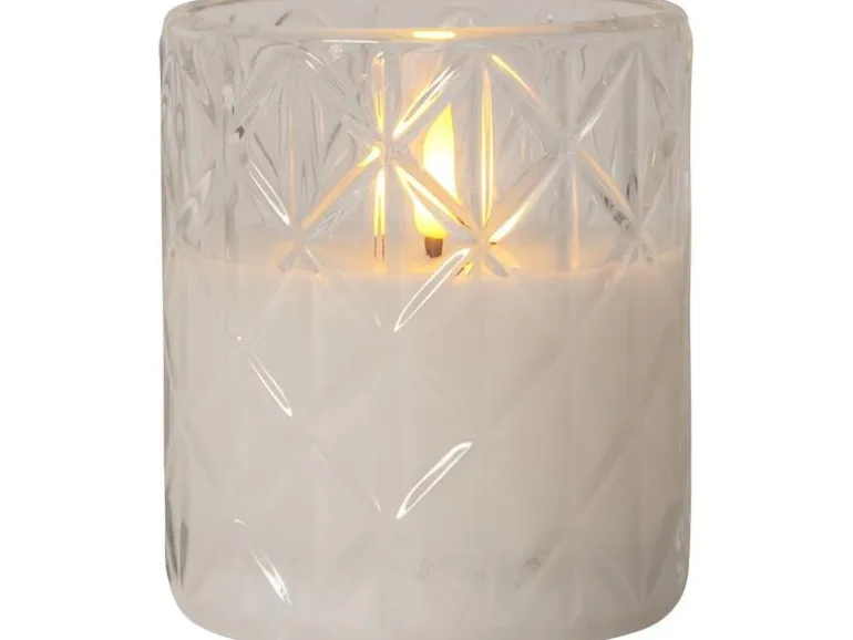 Star Trading LED-Kerze Flamme Romb, Ø 8.5 x 10 cm, Transparent
