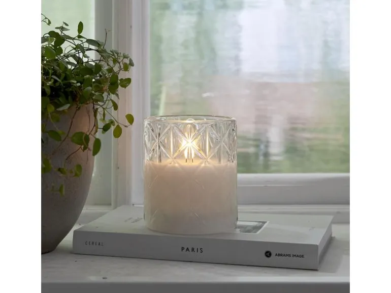 Star Trading LED-Kerze Flamme Romb, Ø 8.5 x 10 cm, Transparent