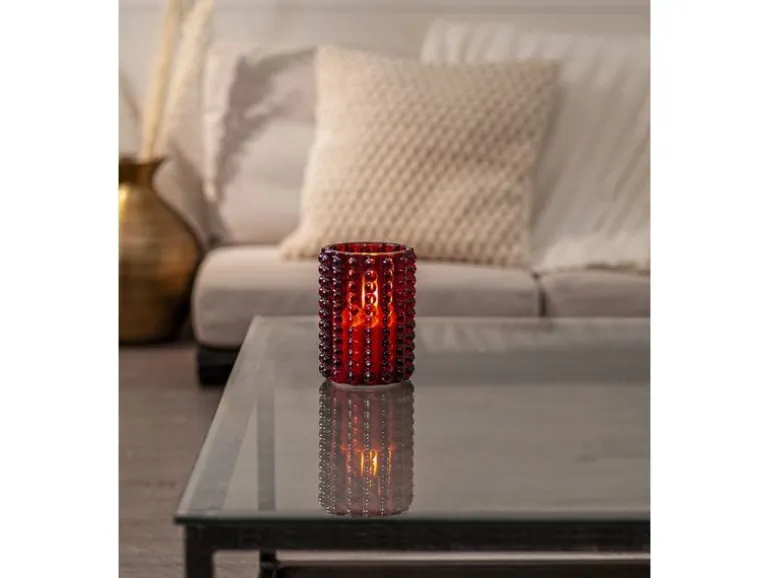 Star Trading LED-Kerze Flamme Dotty, Rot, 12.5 cm