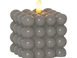 Star Trading LED-Kerze Flamme Dot, 7.5 x 7.5 x 9.5 cm, Grau