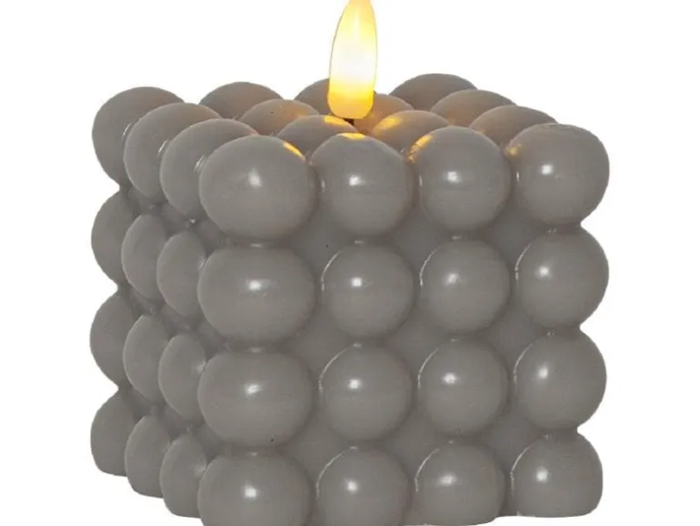 Star Trading LED-Kerze Flamme Dot, 7.5 x 7.5 x 9.5 cm, Grau