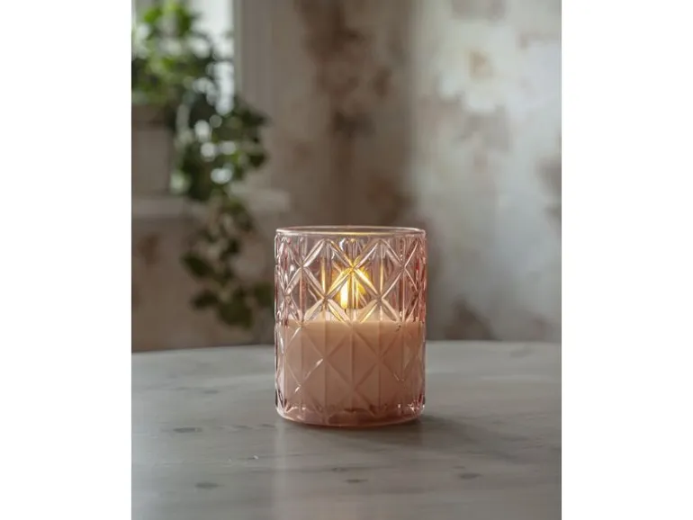 Star Trading LED-Kerze Flamme Romb, 12.5 cm, Pink