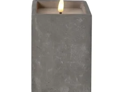 Star Trading LED-Kerze Flamme Cem, 9 x 9 x 14.5 cm, Grau