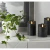 Star Trading LED-Kerze Flamme Rustic, Ø 7.5 x 10 cm, Schwarz