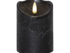 Star Trading LED-Kerze Flamme Rustic, Ø 7.5 x 10 cm, Schwarz