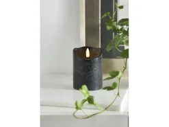 Star Trading LED-Kerze Flamme Rustic, Ø 7.5 x 10 cm, Schwarz