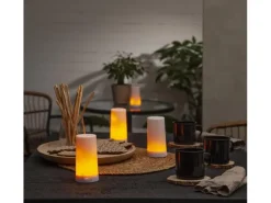 Star Trading LED-Kerzen Set Candle Diner Start Ø6.8 x 13 cm, Weiss, 5 Stk