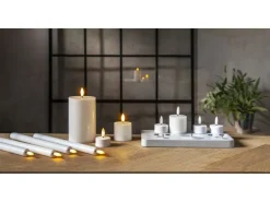 Star Trading LED-Kerzen Set Flamme Charge Mix, Weiss