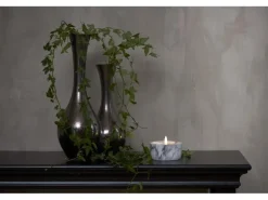 Star Trading LED-Kerze Pillar Flamme Marble Ø 10 x 7.5 cm, Grau