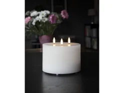 Star Trading LED-Kerze Pillar Flamme Ø 15 x 13 cm, Weiss