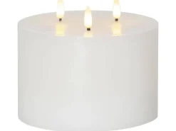 Star Trading LED-Kerze Pillar Flamme Ø 15 x 13 cm, Weiss