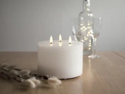 Star Trading LED-Kerze Pillar Flamme Ø 15 x 13 cm, Weiss