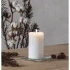 Star Trading LED-Kerze Pillar Flamme Ø 7.5 x 14 cm, Weiss