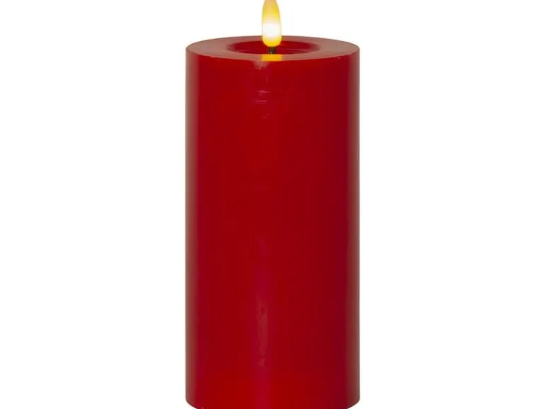 Star Trading LED-Kerze Pillar Flamme Flow, 17.5 cm, Rot